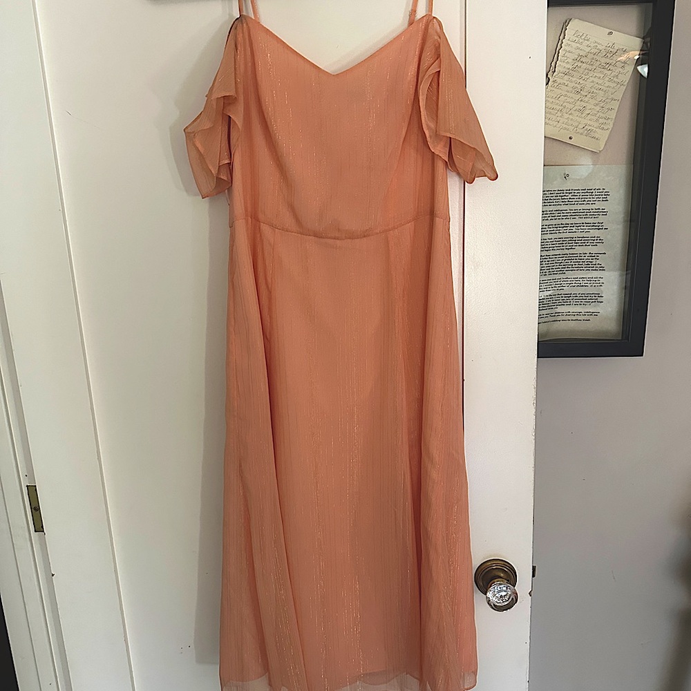 New Halston Blush Cold Shoulder Dress